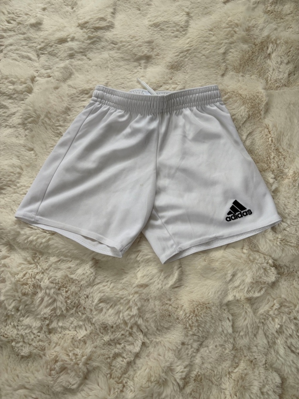 Adidas Kid’s White Athletic Shorts with Logo